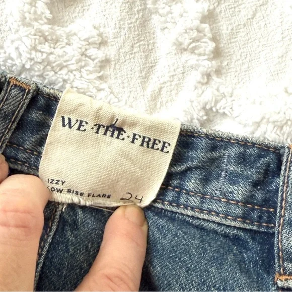 Free People -We The Free ‘ Izzy ‘ Denim Flare Women’s Patch Pocket Jeans Size 24 - Picture 5 of 10